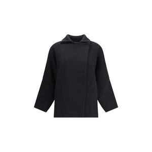 Ella Black Merino Wool Coat