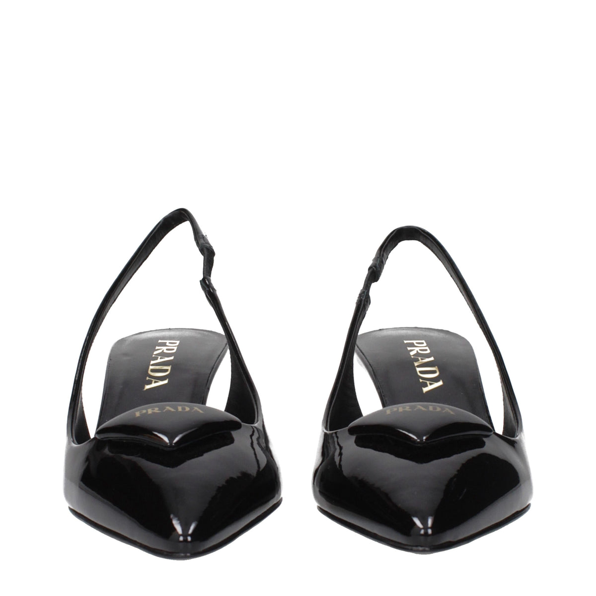 Prada Black Leather Mid Heel Pumps