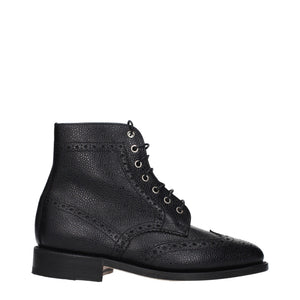 Thom Browne Black Leather Ankle Boots