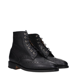 Thom Browne Black Leather Ankle Boots