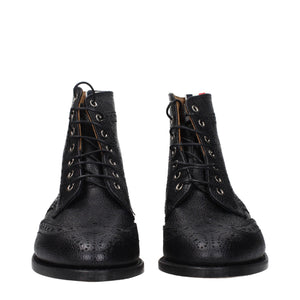 Thom Browne Black Leather Ankle Boots