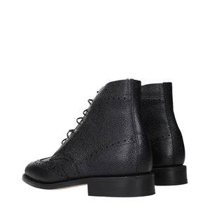 Thom Browne Black Leather Ankle Boots