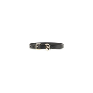 Valentino Garavani Black Calf Leather Bos Taurus Bracelet