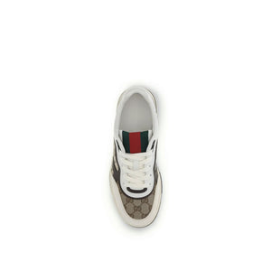 Gucci Beige Fabric Low Top Sneakers