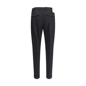 PT Torino Black Fleece Wool Casual Pants