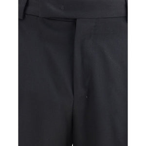 PT Torino Black Fleece Wool Casual Pants
