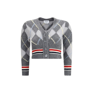 Thom Browne Gray Fleece Wool Cardigan