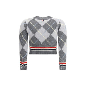 Thom Browne Gray Fleece Wool Cardigan