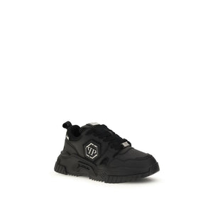 Philipp Plein Black Polyester Athletic Sneakers