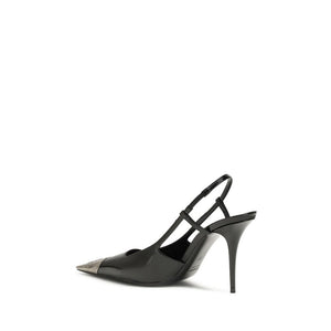 Saint Laurent Black Calf Leather Bos Taurus High Heel Pumps