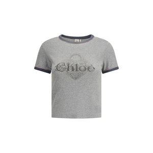 Chloé Gray Cotton T-Shirt