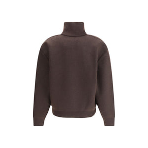 Saint Laurent Brown Lamb Leather Sweatshirt