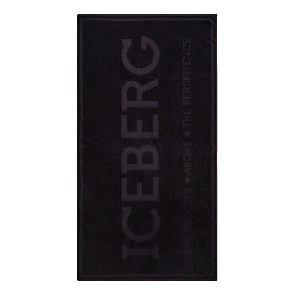 Iceberg "Black Cotton Men Beach Towel"