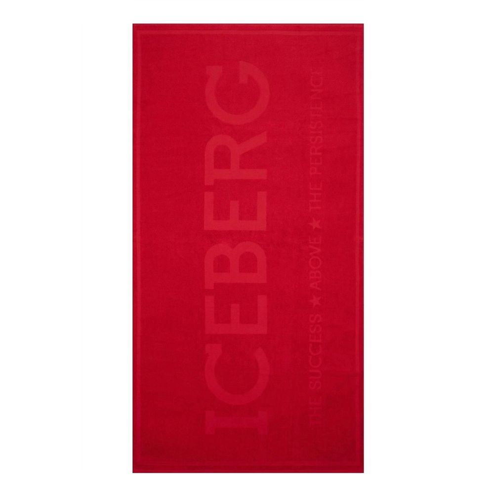 Iceberg Red Cotton Men's Beach Towel