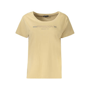 Freddy Beige Cotton Women T-Shirt