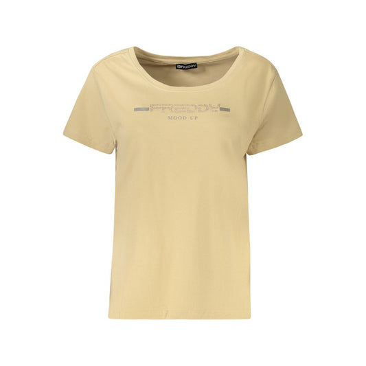 Freddy Beige Cotton Women T-Shirt