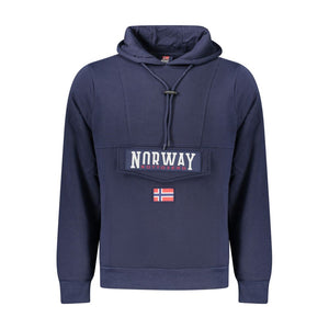 Norway 1963 Blue Cotton Mens Hooded Sweatshirt