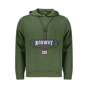 Norway 1963 "Verde Cotton Men Sweatshirt with Hood and Central Pocket"