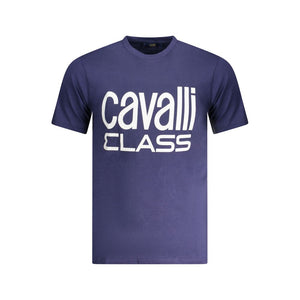 Cavalli Class Blu Cotton Men T-Shirt