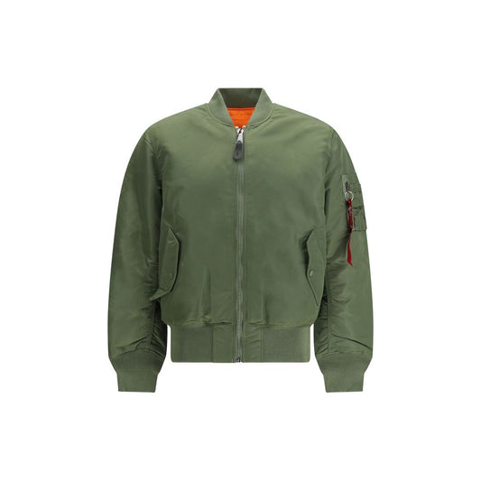 ALPHA INDUSTRIES Green Nylon Bomber