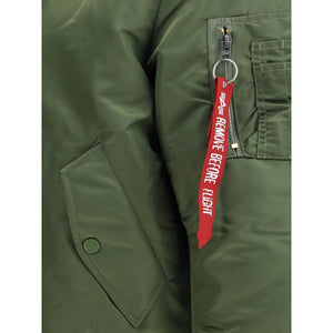 ALPHA INDUSTRIES Green Nylon Bomber