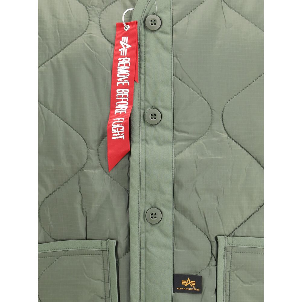 ALPHA INDUSTRIES Green Nylon Coat