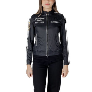 Blauer Black Polyamide Biker Jacket