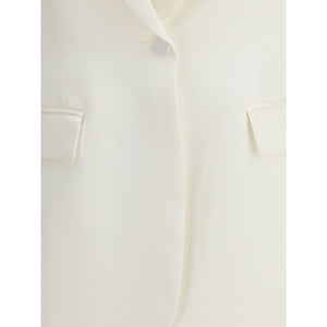 SA SU PHI White Silk Blazer