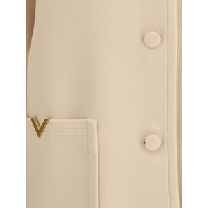 Valentino Cream Fleece Wool Coat
