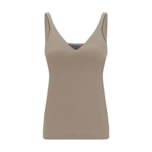 Brunello Cucinelli Beige Cotton Top