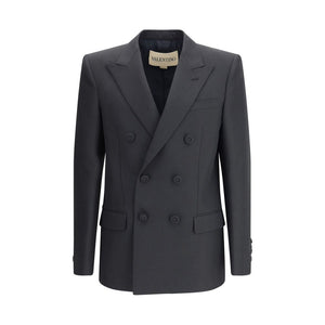 Valentino Black Polyester Coat
