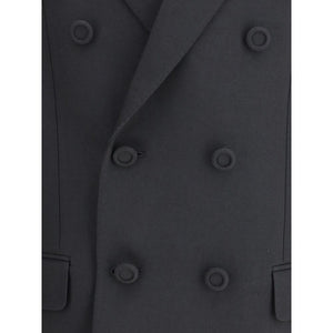 Valentino Black Polyester Coat