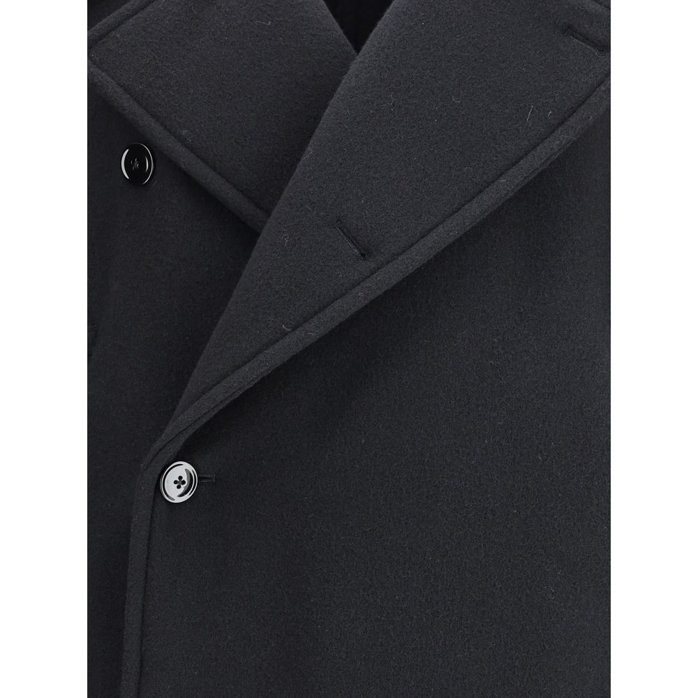 Lemaire Black Wool Coat