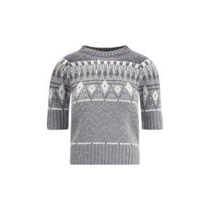 Ermanno Scervino Gray Cashmere Sweatshirt