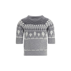 Ermanno Scervino Gray Cashmere Sweatshirt