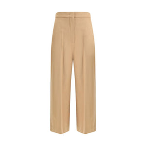 Max Mara Beige Fleece Wool Casual Pants