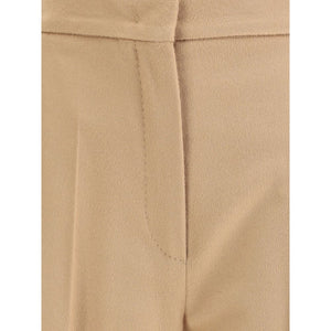 Max Mara Beige Fleece Wool Casual Pants