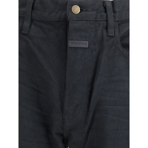 Fear Of God Black Cotton Straight-Leg Jeans