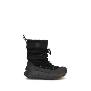 Moncler Black Polyamide Lace-Up Boots