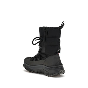 Moncler Black Polyamide Lace-Up Boots