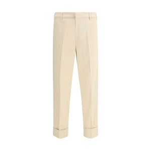 Cruna Beige Cotton Casual Pants