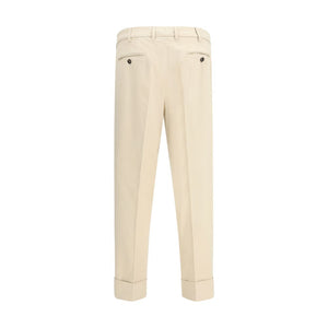 Cruna Beige Cotton Casual Pants