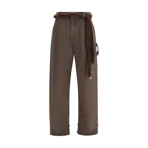 Darkpark Brown Cotton Casual Pants