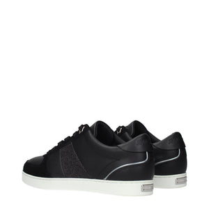 Jimmy Choo Black Leather Low Top Sneakers