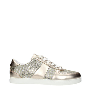 Jimmy Choo Gold Leather Sneakers