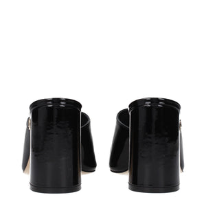 Jimmy Choo Black Leather Platform Sandals