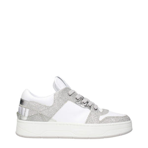 Jimmy Choo White Leather Low Top Sneakers