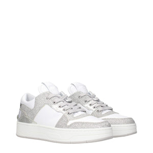 Jimmy Choo White Leather Low Top Sneakers
