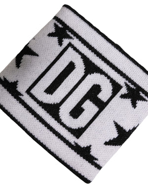 Dolce & Gabbana White Black Wool Logo #DGMILLENNIALS Wristband