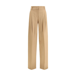 Max Mara Beige Fleece Wool Casual Pants